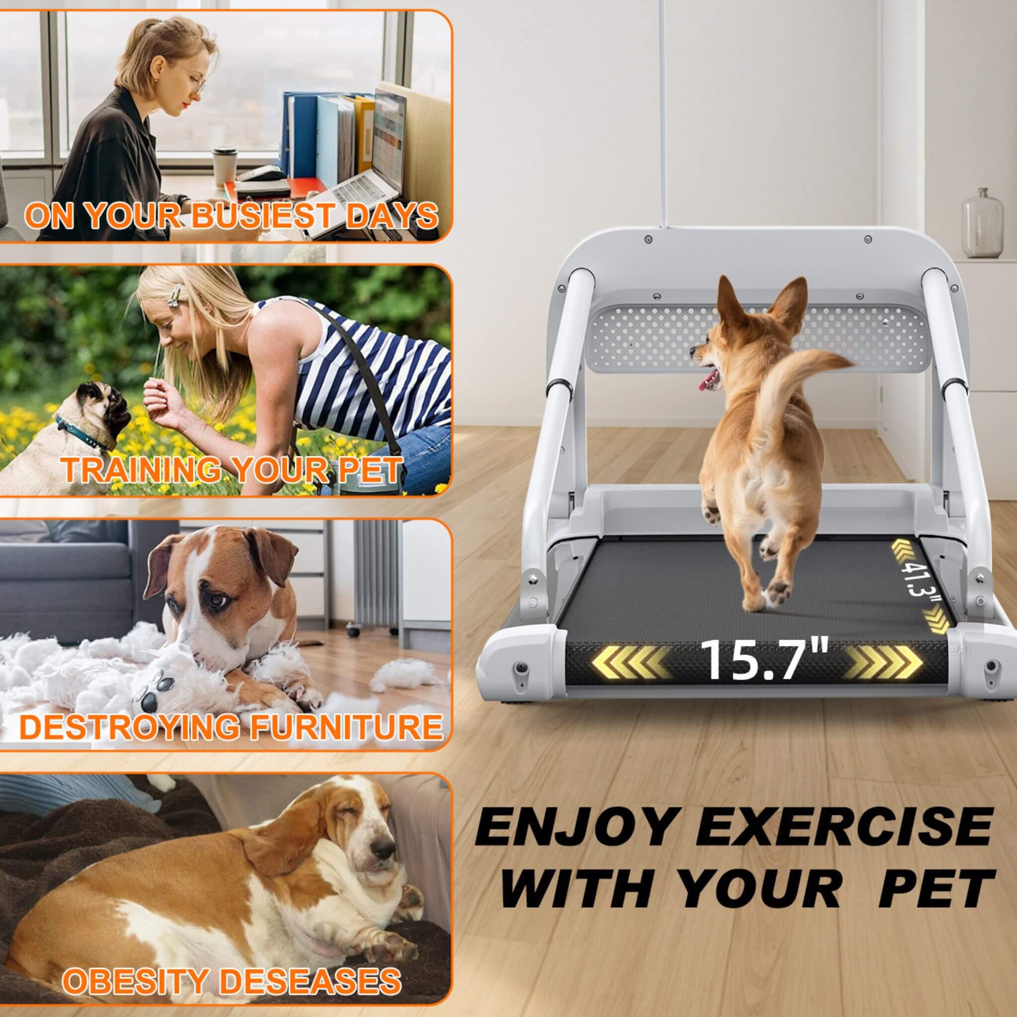 Smart Pet Treadmill With Adjustable Speed For Small And Medium Dogs (SAK72537)